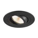 SLV New Tria 75 Spot Aluminium Noir Rond 8.3W 705lm 38D - 927 Blanc Très Chaud | Diamètre 75mm -  Meilleur Rendu Des Couleurs - Dimmable 