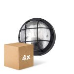 Lot 4x D'Lite Applique Murale Ecco Noir Rond | IP54 - Convient pour 1x E27