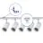 Bright Choice Ensemble complet Rail Monophasé Rail L 1,5 x 1,5 Mètre Blanc | incl. 5x Spot + GU10 2700K 3W Dimmable + Embout, Connecteur d’Alimentation et L -Connecteur