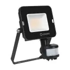 Ledvance Projecteur LED Compact Noir 20W 2000lm 100D - 840 Blanc Froid | IP65 - Symétrique - Détecteur de mouvement et de lumière