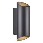 Nordlux Nico Applique Murale Aluminium Noir Up & Down | IP54 - Convient pour 2x GU10
