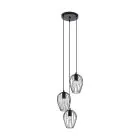 Eglo Suspension Luminaire Newtown Acier Noir | IP20 - Convient pour 3x E27 