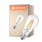 Ledvance Classic LED Edison E27 Peer Filament Helder 3.8W 806lm - 827 Zeer Warm Wit | Vervangt 60W