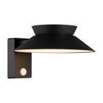 Nordlux Solar Wandlamp Justina Metaal Zwart 400lm - 830 Warm Wit | IP44 - Bewegings- en Lichtsensor
