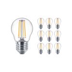 Voordeelpak 10x Philips Master Value LED Lustre E27 Kogel Filament Helder 3.4W 470lm - 927 Zeer Warm Wit | Beste Kleurweergave - Dimbaar - Vervangt 40W