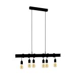 Eglo Hanglamp Townshend 6 Staal Zwart | IP20 - Geschikt voor 6x E27 