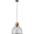 Brilliant Avia Hanglamp Metaal Hout Zwart | 350mm - Geschikt voor 1x E27