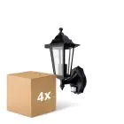 Voordeelpak 4x D'Lite Wandlamp Helora Zwart | IP44 - Geschikt voor 1x E27 - Bewegingssensor