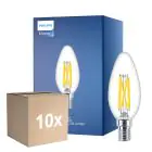 Voordeelpak 10x Philips MASTER LED E14 Kaars Filament Helder 3.4W 470lm - 922-927 Dim To Warm | Beste Kleurweergave - Dimbaar - Vervangt 40W