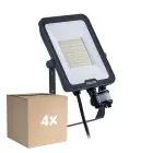 Voordeelpak 4x Philips LED Floodlight Ledinaire BVP167 50W 6000lm 110D - 830-840-865 CCT | IP65 - Bewegings- en Lichtsensor - Symmetrisch