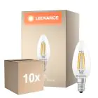 Voordeelpak 10x Ledvance Classic LED E14 Kaars Filament Helder 3.4W 470lm - 827 Zeer Warm Wit | Vervangt 40W